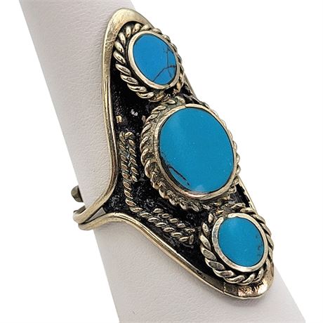 Adjustable Southwestern Style Turquoise Ring