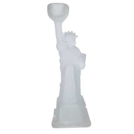 Single Statue of Liberty Glass Candle Holder