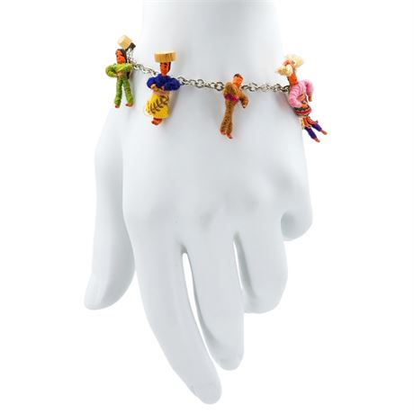 Vintage Worry Dolls Charm Bracelet