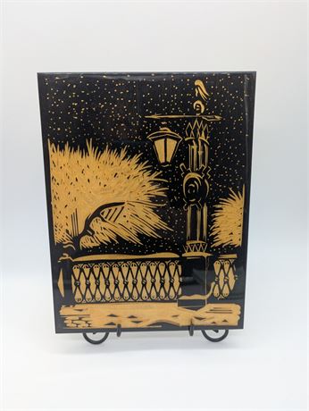 Vtg. 1977 winter scene St. Petersburg Russia Leningrad hand carved