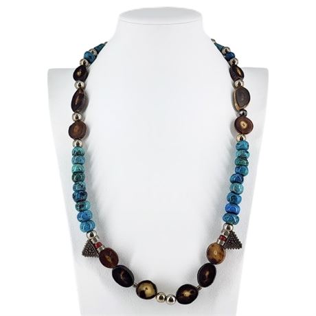 Vintage Ethnic Horn & Handmade Bead Necklace