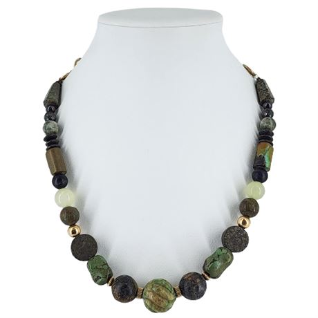 Artisan Made Chunky Gemstone Bead Necklace