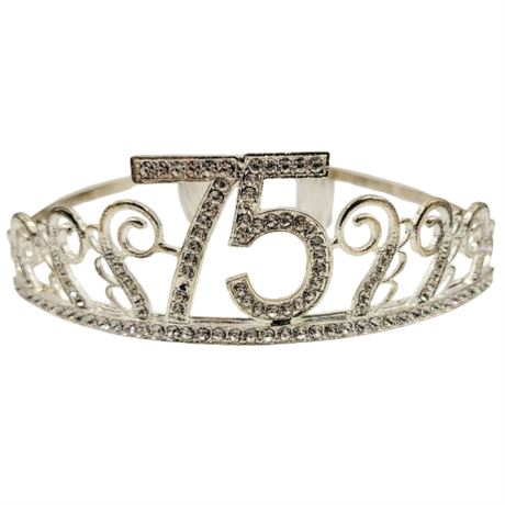 Rhinestone "75" Birthday Tiara