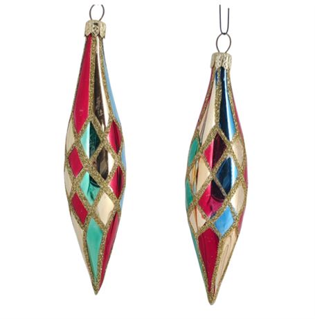Set of Two, VTG Teardrop Ornaments