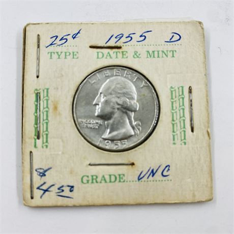 BU 1955-D Washington Quarter