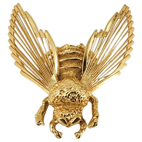 Vintage MONET Wire Wings Bee Brooch