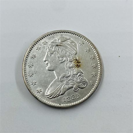 AU 1835 Capped Bust Quarter