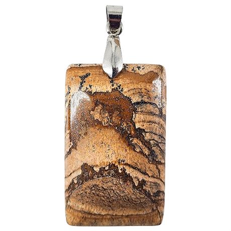 Large Picture Jasper Stone Pendant