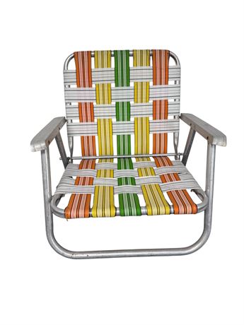 Vintage MCM Aluminum Pool / Beach Chair Multi Color