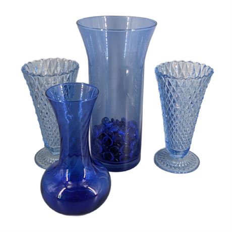 Lot Blue Vases