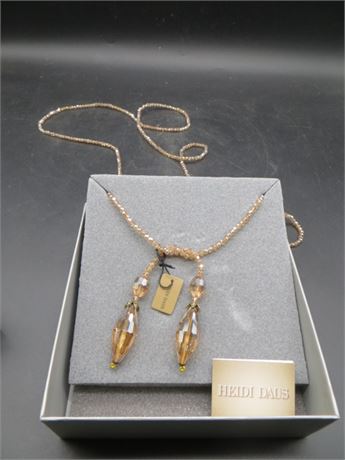 Heidi Daus Amber Tear Drop Necklace NIB