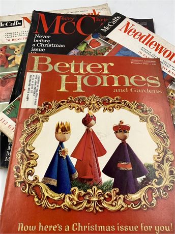 4 1960s Better Homes & Gardens & McCalls Christmas Magazines