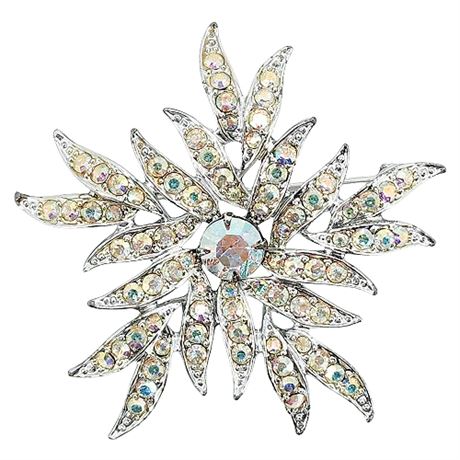 Vtg 1968 SARAH COVENTRY "Aurora Blaze" Rhinestone Flower Brooch