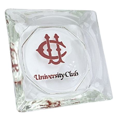 Vintage UNIVERSITY CLUB Glass Ashtray