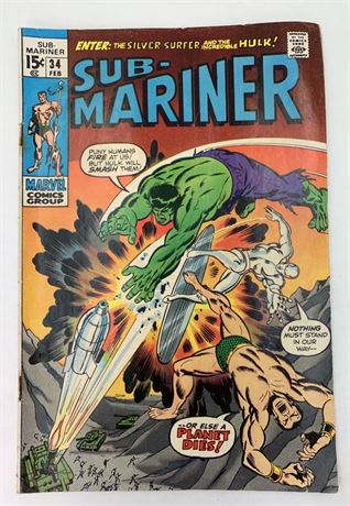 15 cent No 34 1971 Sub-Mariner Marvel Comics Group Comic