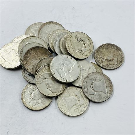 25 - 1950’s Franklin Half Dollars