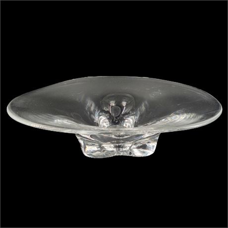 Swedish Orrefors Crystal Art Glass Pedestal Bowl