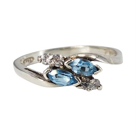 Signed Avon Sterling Silver Gemstone Ring