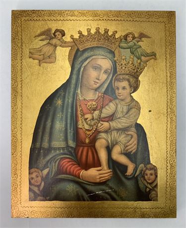 Religious Catholic Madonna Spiritual Icon Wall Plaque