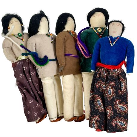 Handmade Navajo Cloth Dolls -Lot of 5-