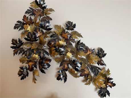 Ken Rains Maple Leaf Sculpture Brass & Copper Leaves