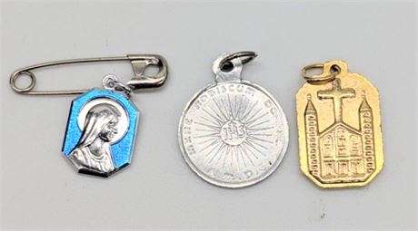 Lot 3 Religious Christian Pendant/Pins