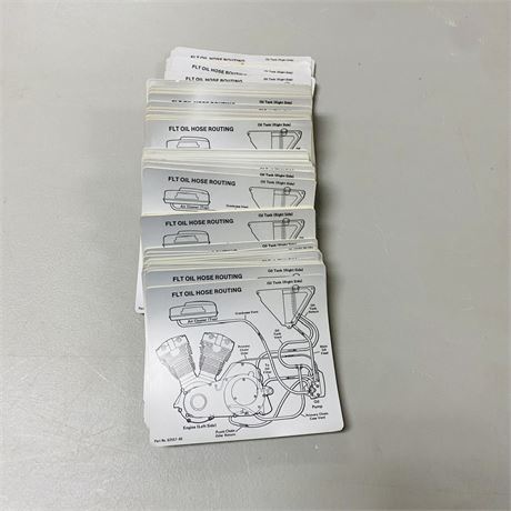 Stack of NOS Harley Davidson FLT Oil Routing Decals