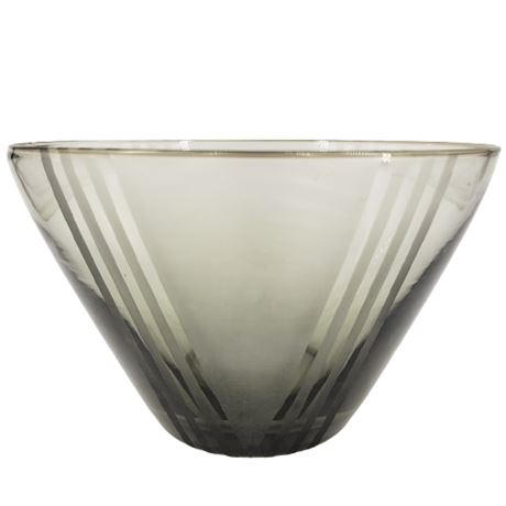 Vintage 1985 Fenton Geometrics Artisan Series Smoked Glass Bowl
