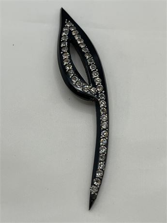 Art Deco revival rhinestone brooch