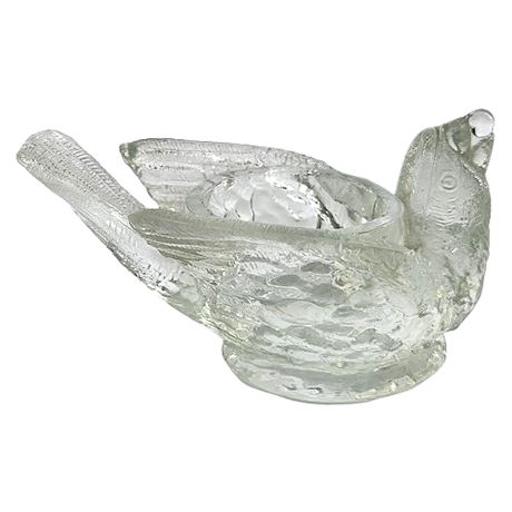 Wright Glass 'Bird With Berry' Clear Salt Dip
