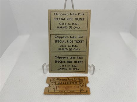 4 Chippewa Lake Ride Tickets