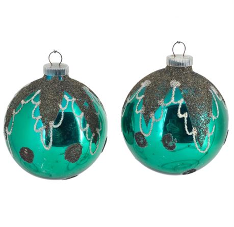 VTG Mercury & Mica Glass Ornaments, West Germany