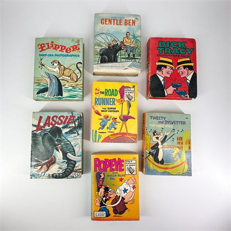 Lot of Vintage Big Little Books Flipper, Popeye, Lassie & Others