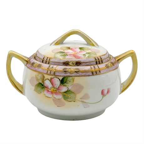 Vintage Nippon-Style Hand-Painted Sugar Bowl