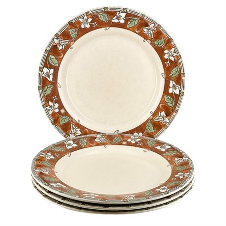 Set of 4 Pfaltzgraff "Mission Flower" Stoneware Dinner Plates
