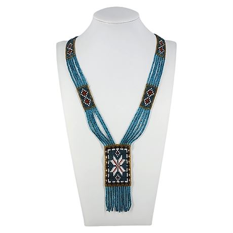 Native American Woven Seed Bead Necklace