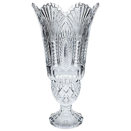 Large Vintage  Godinger "Coquille/Shell" Cut Crystal Vase