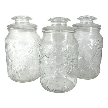 Libbey Glass Orchard Fruit Canister Set