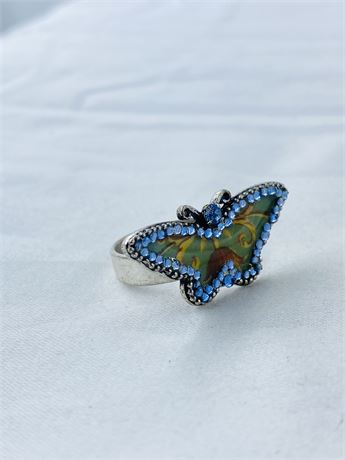 5.3g Vtg Pilgrim Sterling Butterfly Ring Size 7 Designer Signed