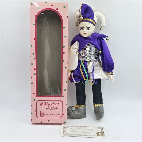 VTG 80's Brinn's Musical Jester Doll