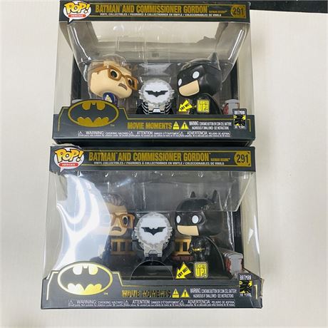2 Funko Pop Batman & Commissioner Gordon