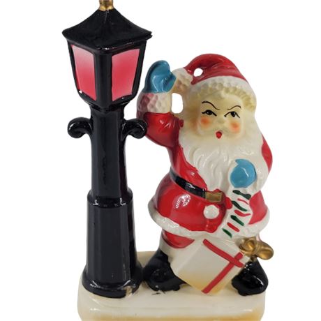 VTG Ceramic Santa Claus Underneath a Lantern Figurine