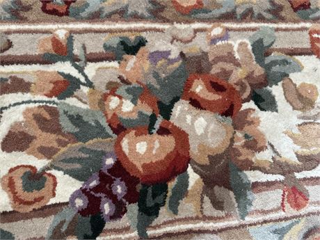 Exquisite Wool Floral & Fruit Rug 100" x 93"