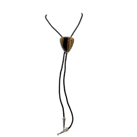 Vintage Tiger's Eye Western Bolo Tie
