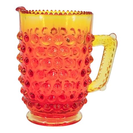 Vintage Fenton Amberina Hobnail Creamer, UV Reactive