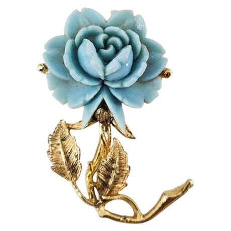 Vintage GERRY'S Molded Plastic Rose Brooch