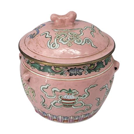 Vintage Pink Chinese Kamcheng w/ Lid