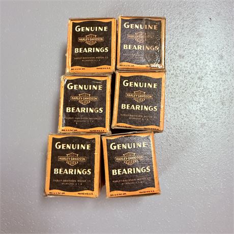6 NOS WW2 Army Surplus Harley Davidson Bearings
