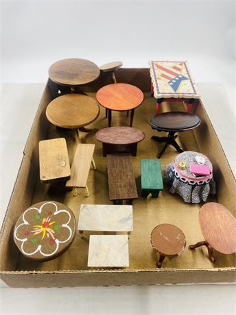 Lot of Vtg Miniature Tables + More