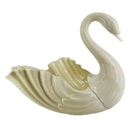 Large Vintage Lenox Porcelain Swan Bowl